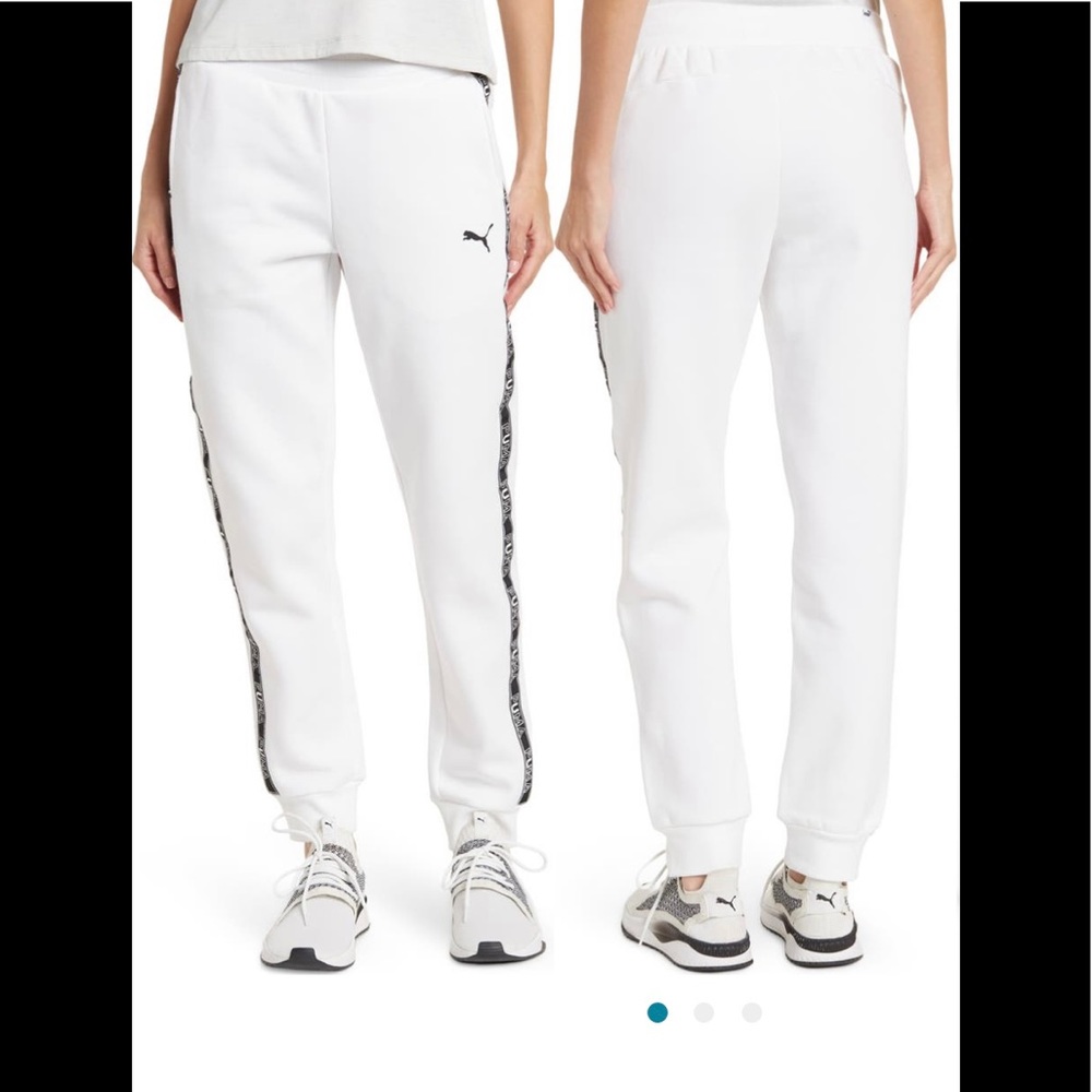 Puma Refined Elevated jogger sweatpants white black logo trim New NWT XL